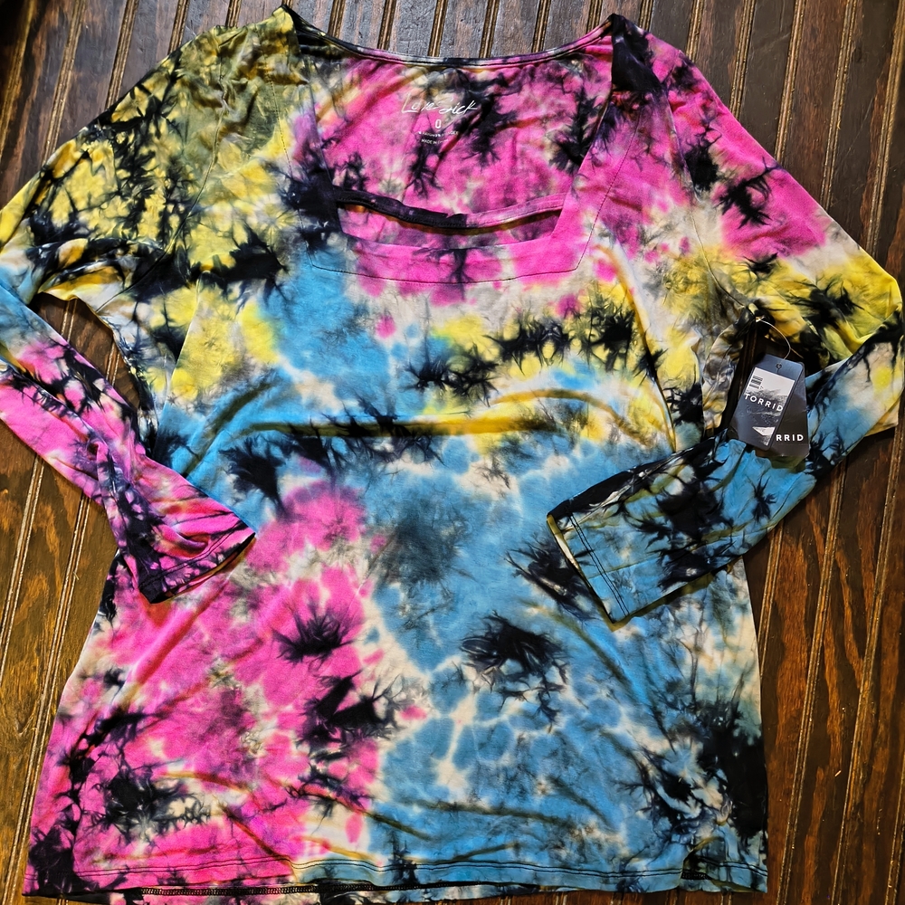 Love Sick Colorful Tie-Dye Long Sleeve Top 0
